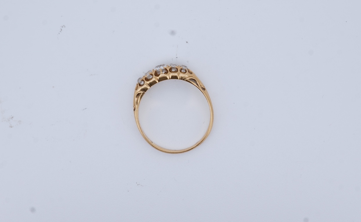 A five-stone diamond ring, late 19th century